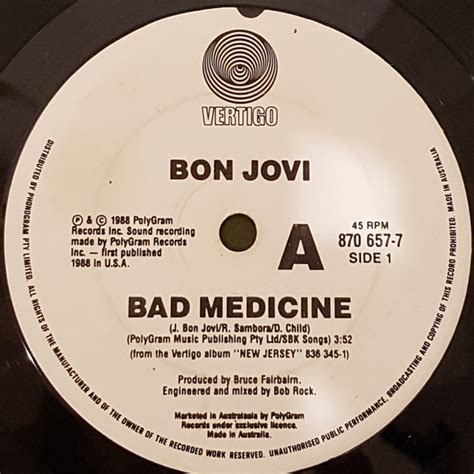 Bon Jovi - Bad Medicine (1988, Vinyl) | Discogs