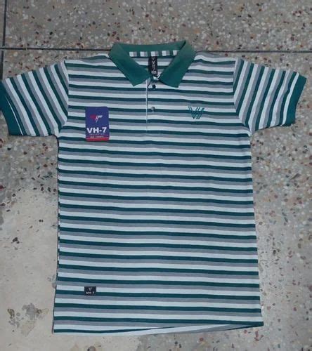 Striped 220 Gsm Half Sleeves Men Cotton Polo T Shirt At Rs 170 In New Delhi