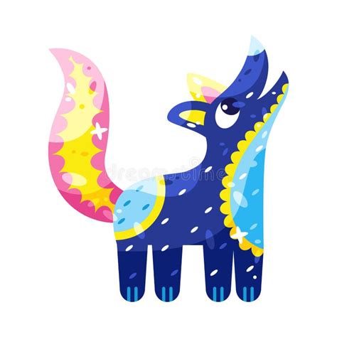 Isolated Colored Wolf Alebrije Icon Vector Stock Vector Illustration