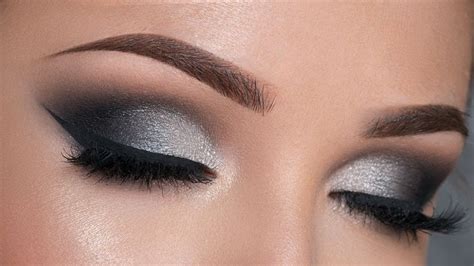 Night Out Makeup Tutorial Black And Silver Smokey Eye Silver Smokey