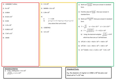 Standard Form Gcse 1 9 Teaching Resources