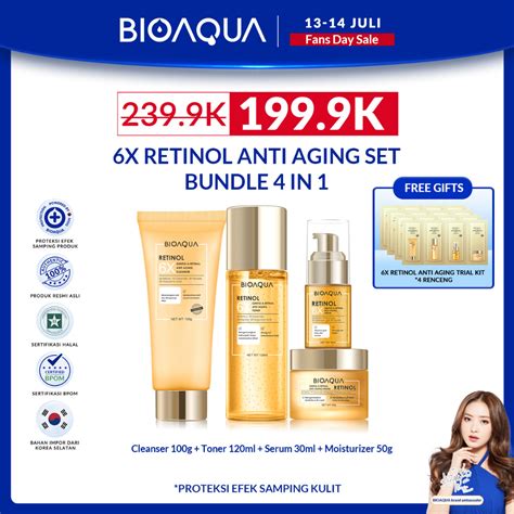 Jual BIOAQUA 6X Gentle A Retinol Anti Aging Paket Skincare Set Retinol