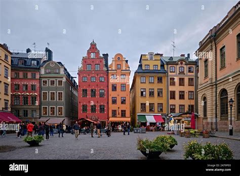 Estocolmo Suecia 2022 De Septiembre Stortorget La Gran Plaza En