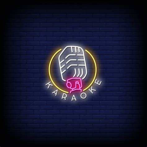 Premium Vector Karaoke Neon Signs Style Text