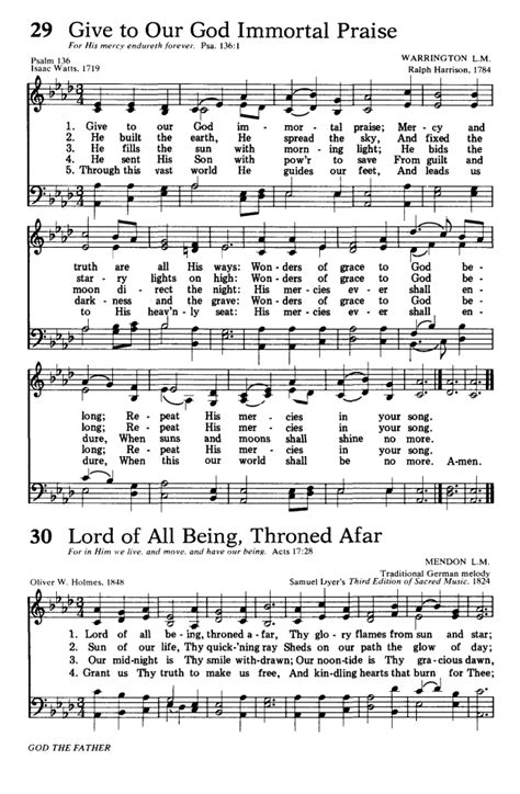 Hymns For The Living Church 29 Give To Our God Immortal Praise