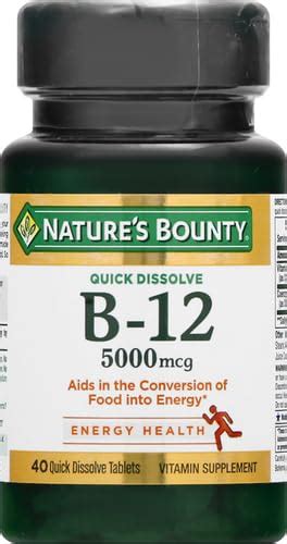 Natures Bounty Vitamin B12 Quick Dissolve Vitamin Supplement