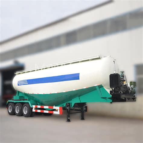 3 Axle 40 55 Cbm Dry Bulk Cement Powder Tanker Semi Trailer With Engine