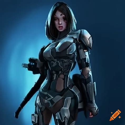 Image Of A Futuristic Female Warrior On Craiyon