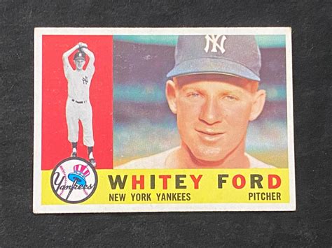 Lot VGEX 1960 Topps Whitey Ford 35 Baseball Card