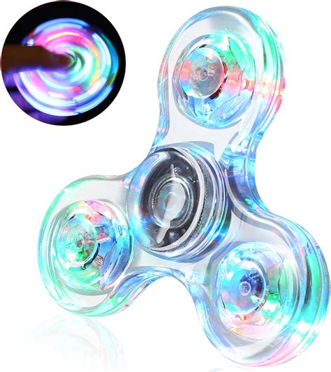 Scione Fidget Spinner Led Cristal Hand Spinner Lumineux Jouet Sensoriel