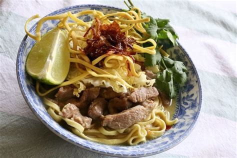 Burmese Khow Suey Pork Coconut Noodle Soup Recipe