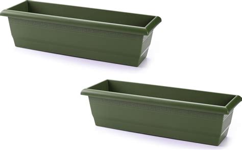 Forte Plastics 3x Stuks Plantenbak Groen Rechthoekig 60 X 20 X 16 Cm