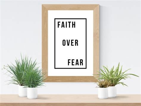 Faith Over Fear Printable Wall Art Christian Wall Art Modern - Etsy