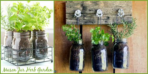 Mason Jar DIY Herb Garden Tutorial - DIY 4 EVER