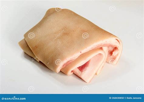 Raw Pork Skin On White Background Stock Photo Image Of Piece Cuisine