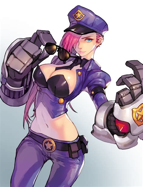 Vi And Officer Vi League Of Legends Drawn By Racoona Danbooru