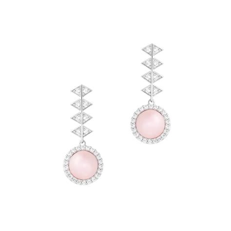 Boucles D Oreilles Perles Roses Et Losanges Argent Elsa Lee Paris