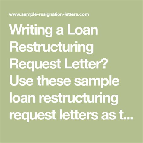 Writing A Simple Loan Restructuring Request Letter With Samples