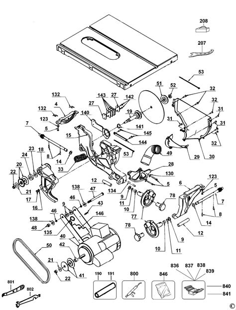 DeWalt DW746 Type 1 Table Saw Spare Parts Part Shop Direct