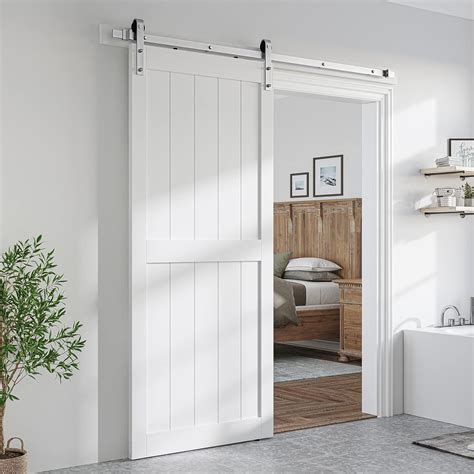 Amazon Smartstandard X Inch White Barn Door With Ft