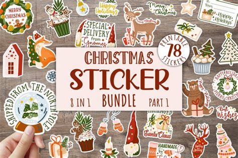 Christmas Sticker Bundle Christmas Sticker Tags Png