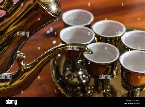 Gold Tea Pot Stock Photo Alamy
