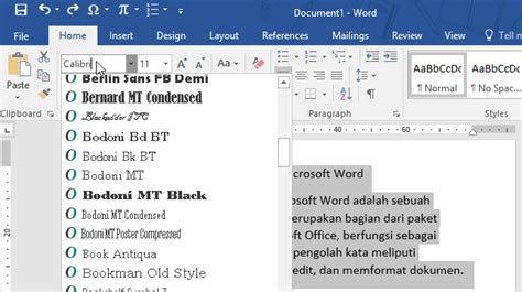 Mengubah Jenis Huruf Font Di Microsoft Word