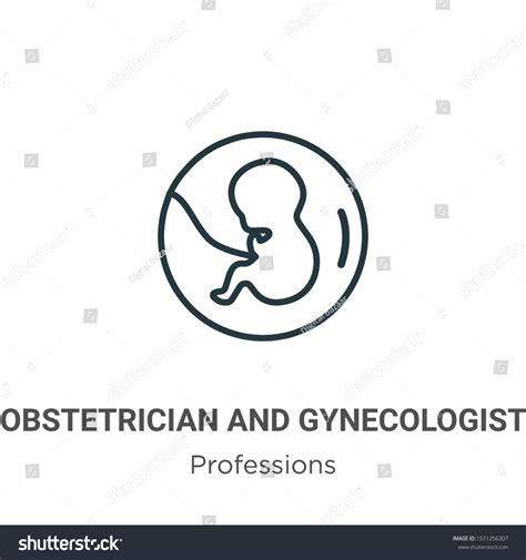 Obstetrician Gynecologist Outline Vector Icon Thin เวกเตอร์สต็อก ปลอด