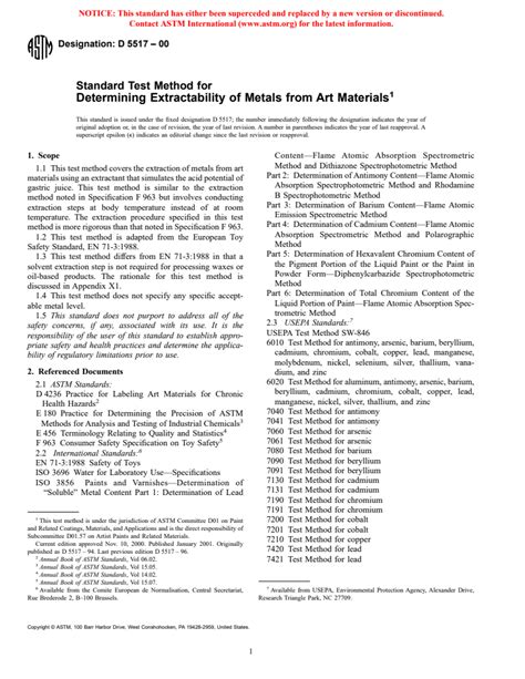 ASTM D5517 00 Standard Test Method For Determining Extractability Of