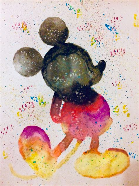 Watercolour Colourful Mickey Mouse Mickey Mouse Room Painting