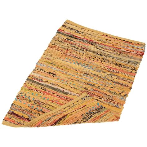 195 X 315 Mustard Yellow Reversible Rectangular Rag Rug Walmart
