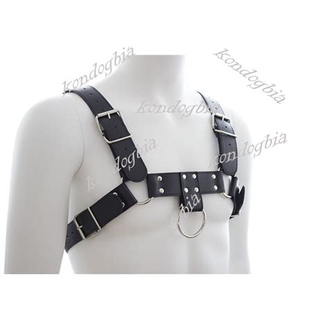 Black Men S Pu Leather Chest Body Harness Gay Interest Buckles Clubwear