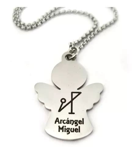 Collar Ángel Con Sigil Arcángel Miguel De Acero Inoxidable Envío gratis