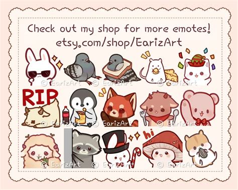 Twitch Discord Emotes Pack 8 Cute White Bunny Emotes Etsy