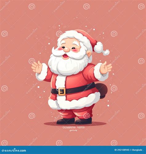 Cute Cartoon Santa Claus Merry Christmas And Happy New Year Vector