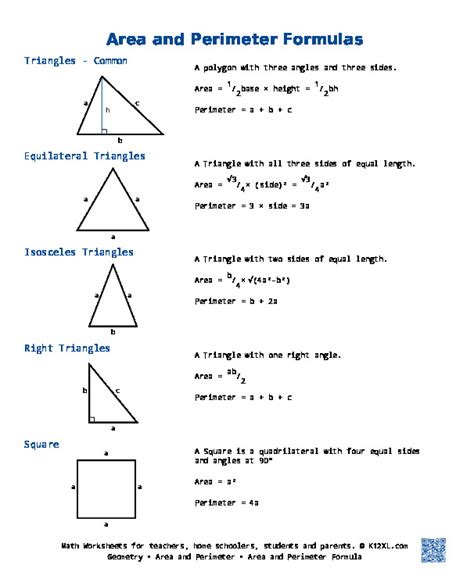 Perimeter Of A Triangle Worksheet