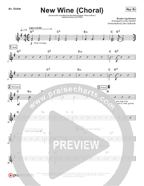 New Wine Choral Anthem Satb Acoustic Guitar Sheet Music Pdf Hillsong