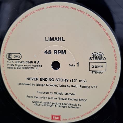 Limahl The NeverEnding Story Special 12 Mix Disc VINIL Maxi VG