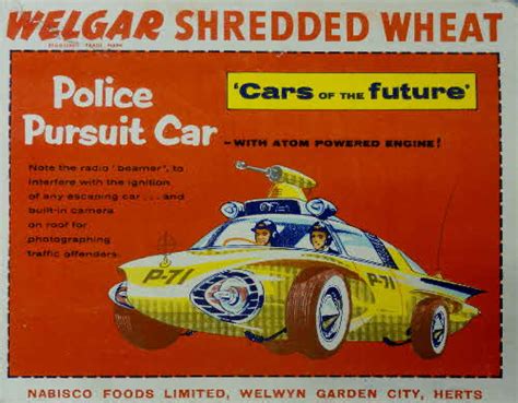 1957 Cars Of The Future On Packets Of Shredded Wheat Cereal