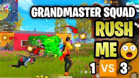 Grandmaster Full Squad Rush Me 🤯☠️ 1 🆚 3 Clutch Gameplay 🥶full Map