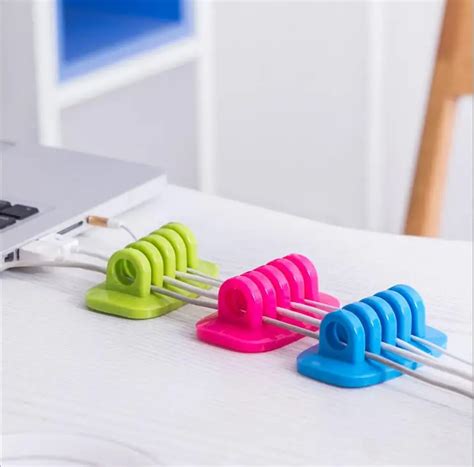 Tidy Desk Cable Winder Desktop Cord Organizer Holder Clip For Computer