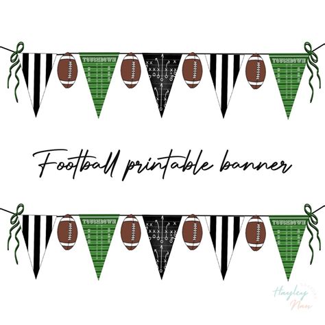 Football Printable Banner Football Party Decorations | Etsy