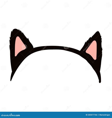 Black Cat Ears Headband Halloween Costume Accessory Hand Drawn