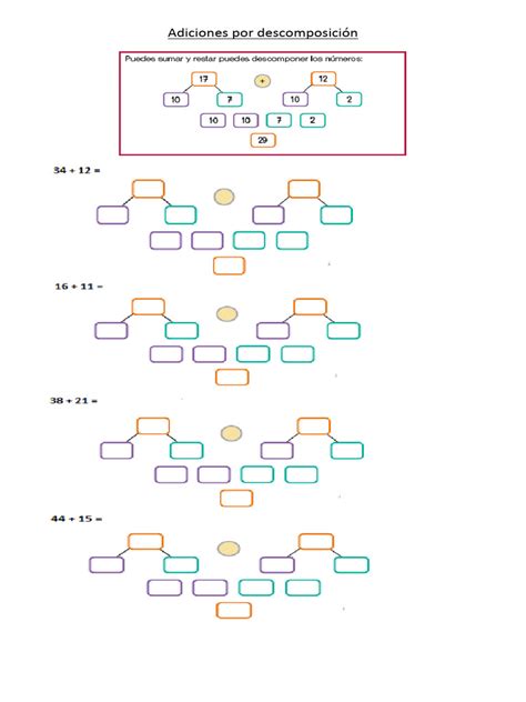 Adiciones Y Sustracciones Por Descomposición Pdf