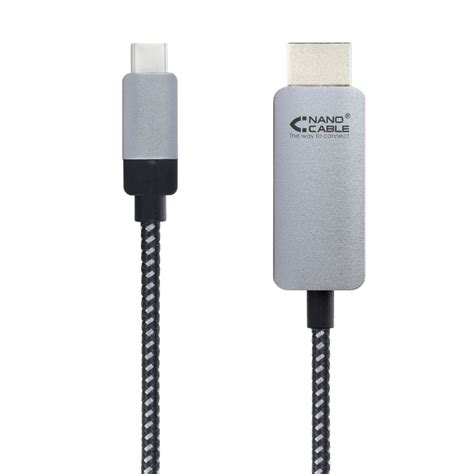 Nanocable Cable Conversor USB Tipo C A HDMI Macho Macho 1 8m Negro