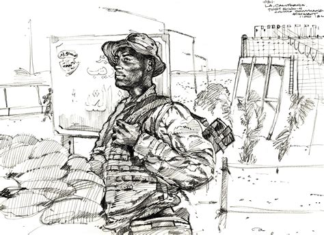 A Hand Sketched Illustration By Us Marine Corps Usmc Sergeant Sgt