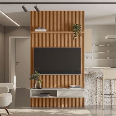 Painel Ripado Modular 1 4 Para Sala Estar Quarto Escritório TV Até 60