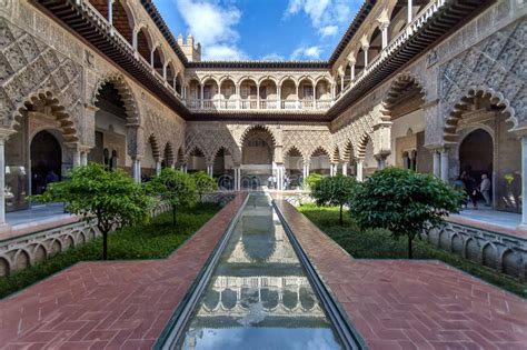 Real Alcazar Gardens in Seville Spain. Editorial Stock Photo - Image of ...