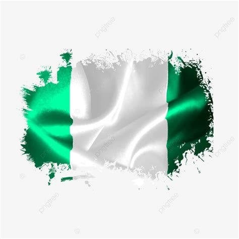 Nigeria Folded Flag In Watercolor Brush New Nigeria Flag Worldcup