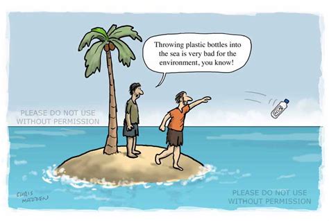 Plastic pollution cartoon